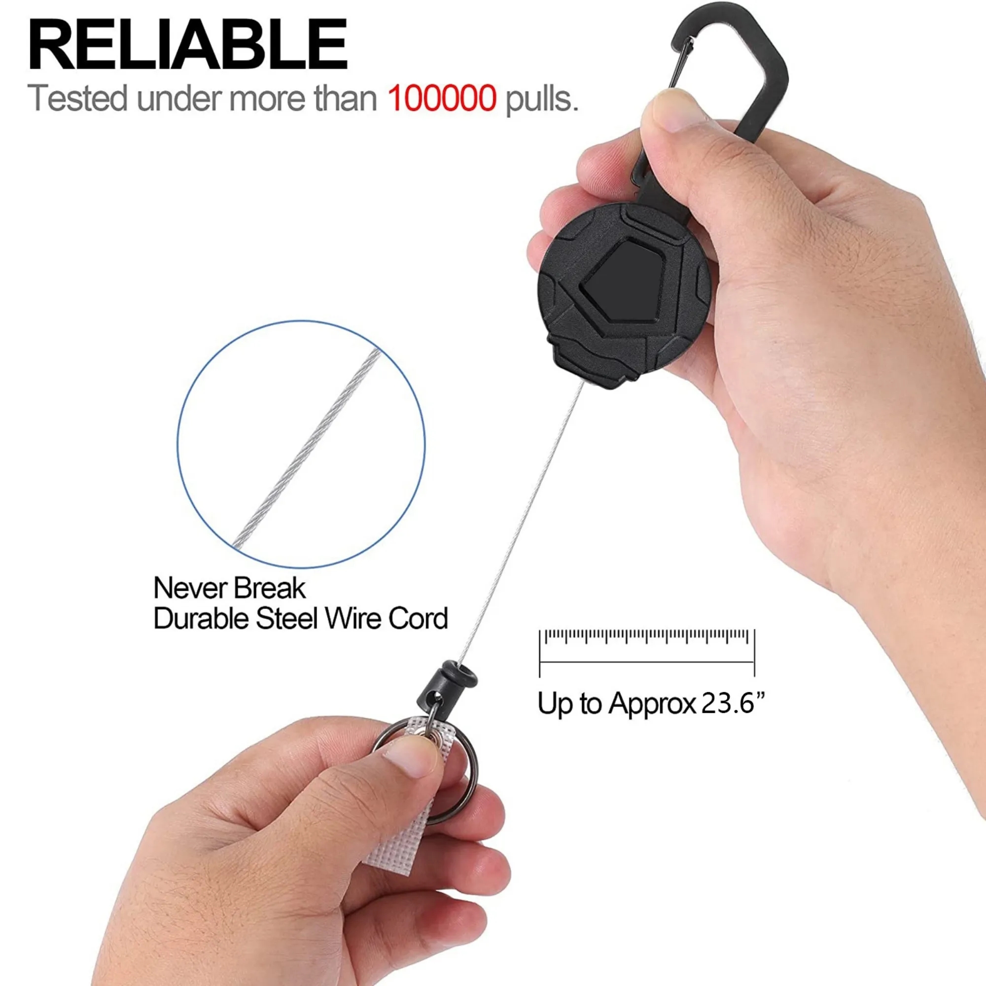 MOQ Retractable Keychain Badge Holder With Carabiner Clip 2