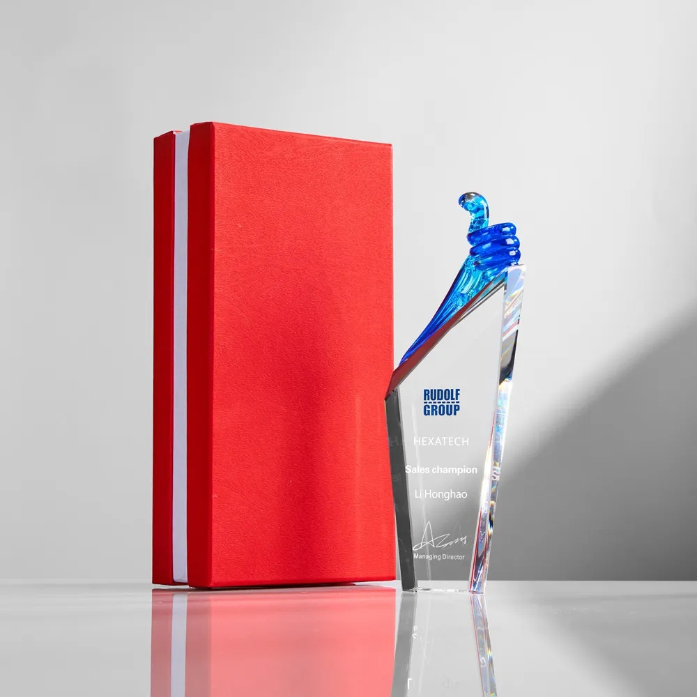 Crystal Thumbs Up Trophy 4