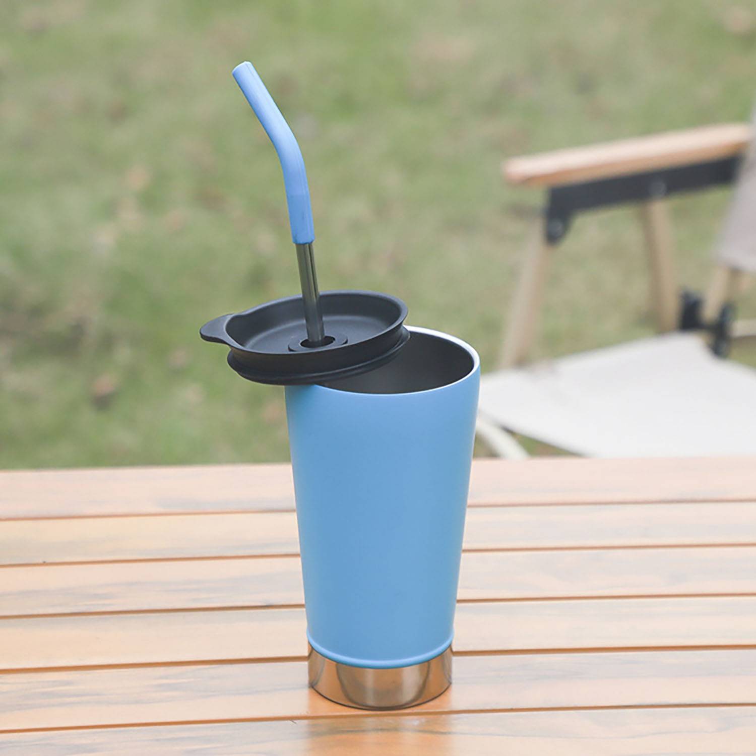 17OZ Stainless Steel Tumbler with Silicon Straw 4
