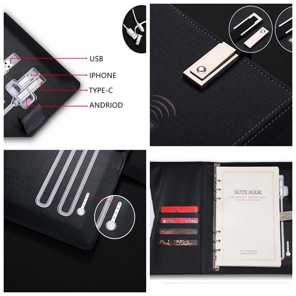 Notebook With 8000mAh Powerbank And 8G Flash Driver 4