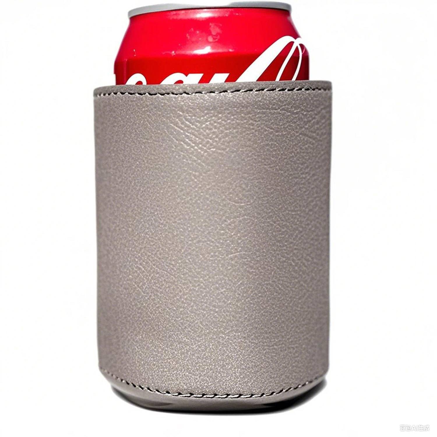 PU Leather Can Cooler Sleeve, custom koozie with logo imprint 6