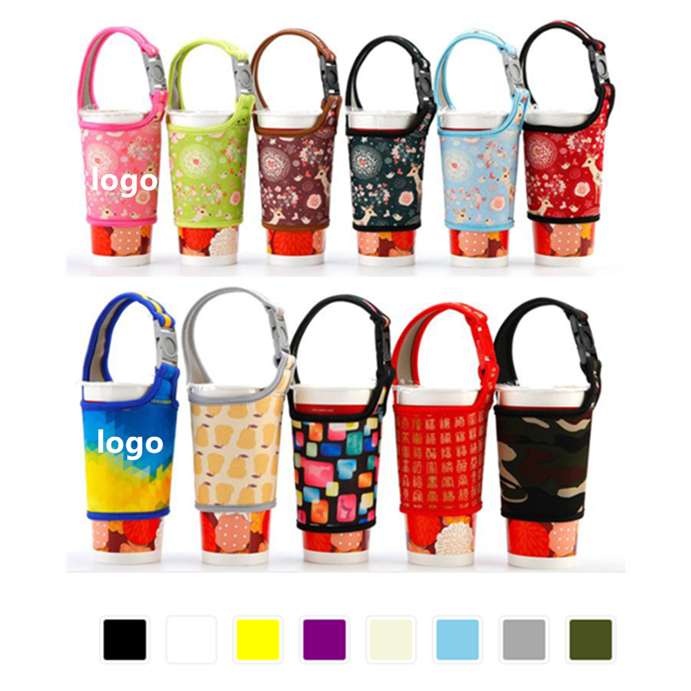 Neoprene Water Bottle Sleeve w/Handle, custom koozie with logo imprint 3