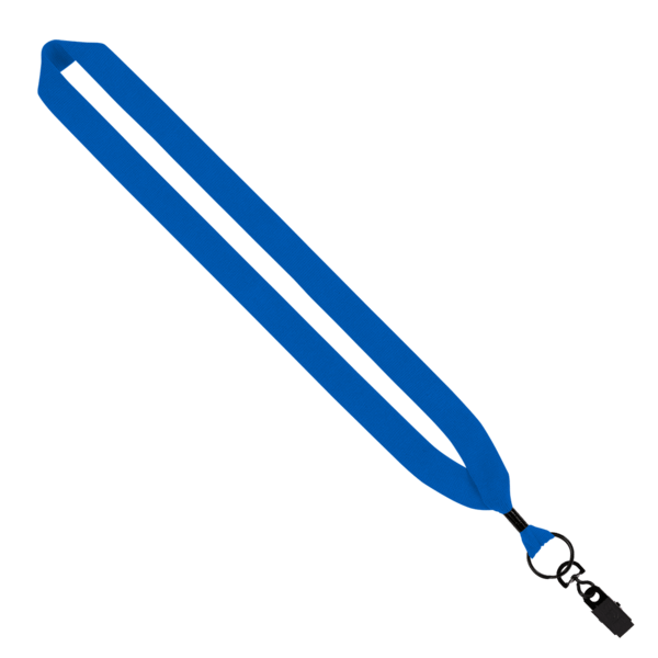 1" Cotton Lanyard with Metal Crimp & Metal Bulldog Clip 12