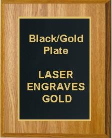 5" x 7" Oak Finish Plaque with a Black Designer Plate 2