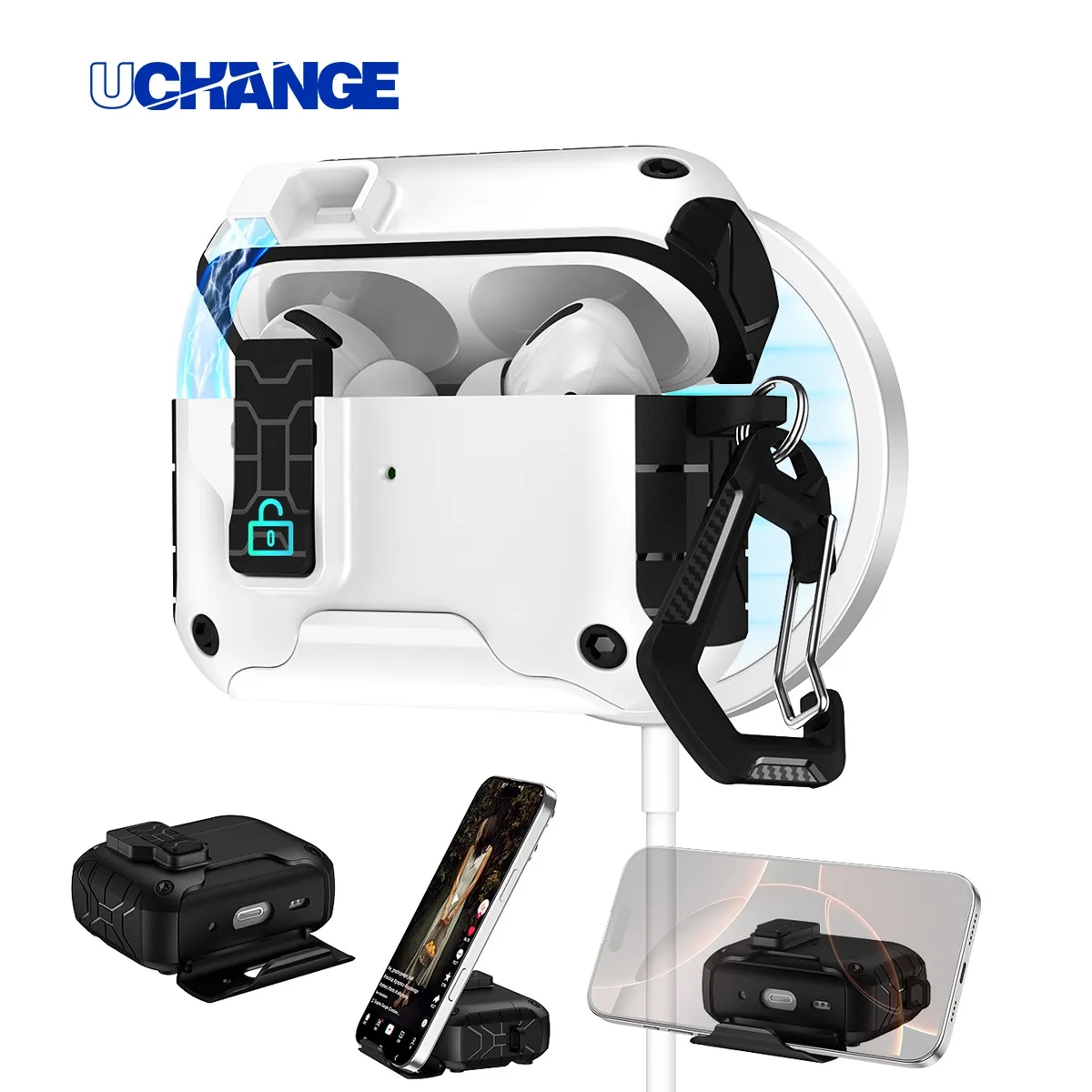 AirPods Case with Safety Lock Cover Protect Against Drops, Scratches and Dust 4