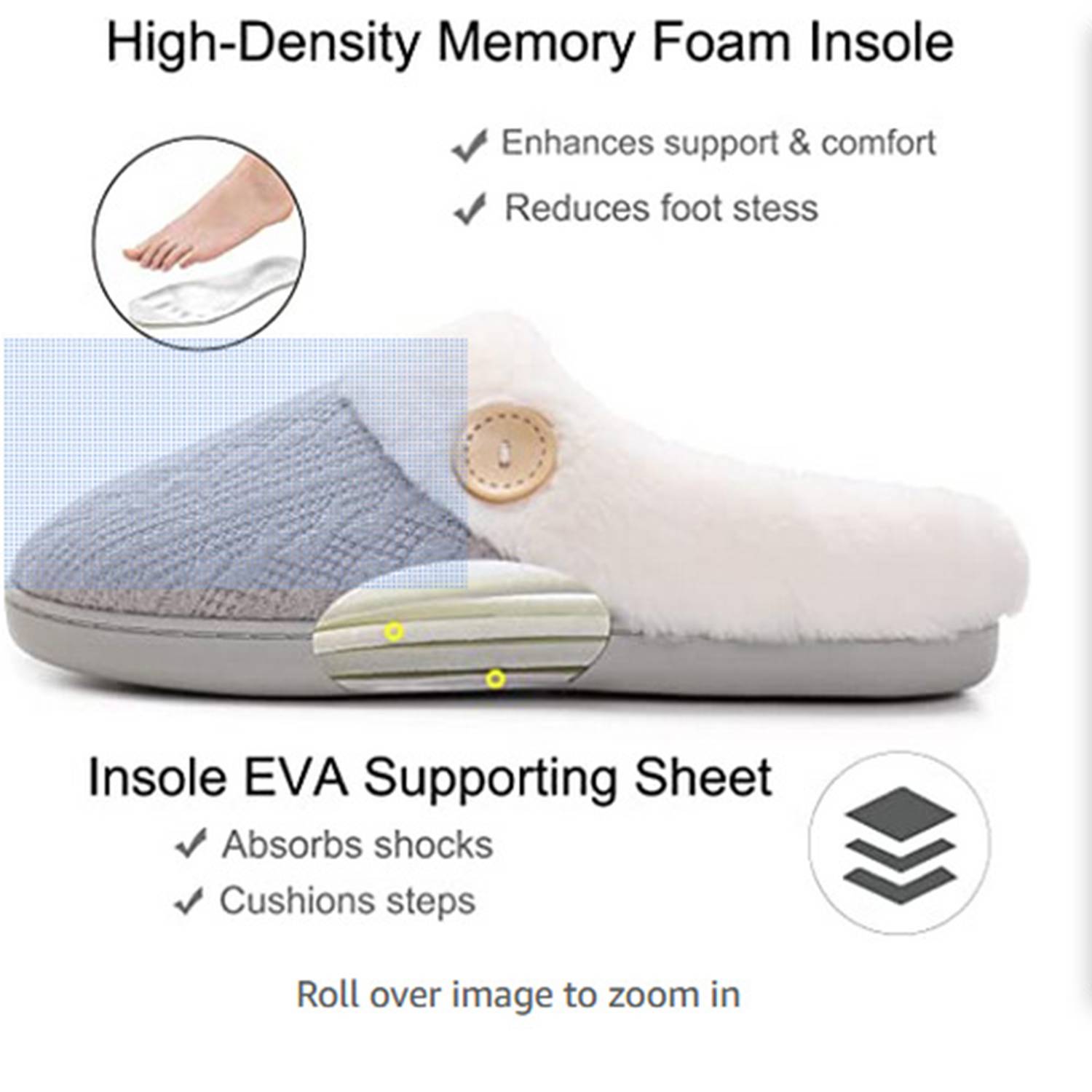 Non-Slip Outdoor Home Memory Cotton Warm Plush Slippers 6