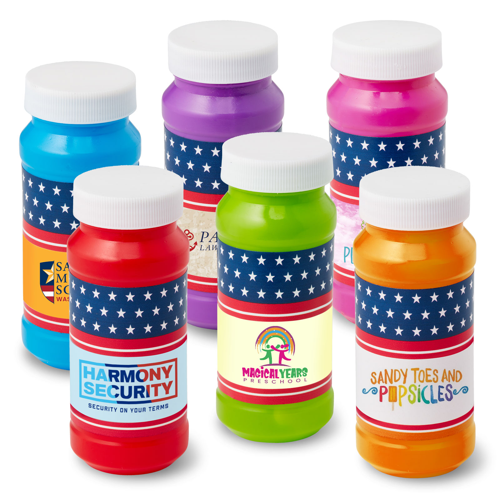 4 oz. Patriotic Bubbles with Full-Color Digital Label