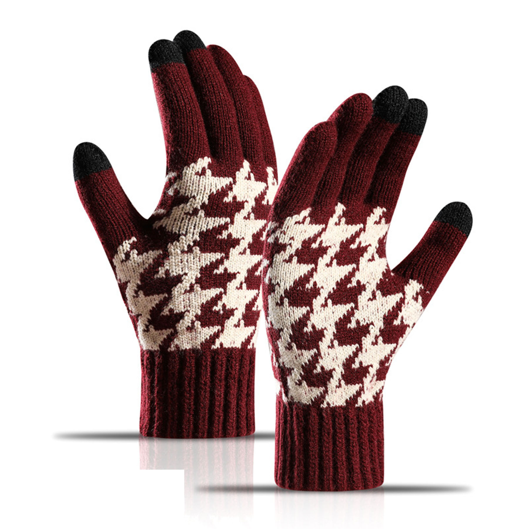 Knitted Woolen Touchscreen Thickened Gloves 3