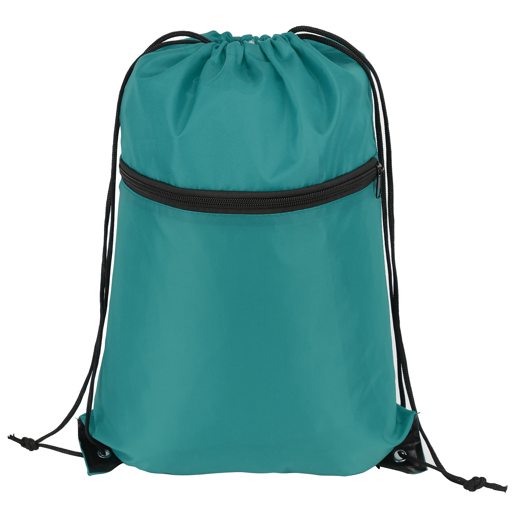 Sports Drawstring Backpack With Zipper Pocket (Ocean) 2