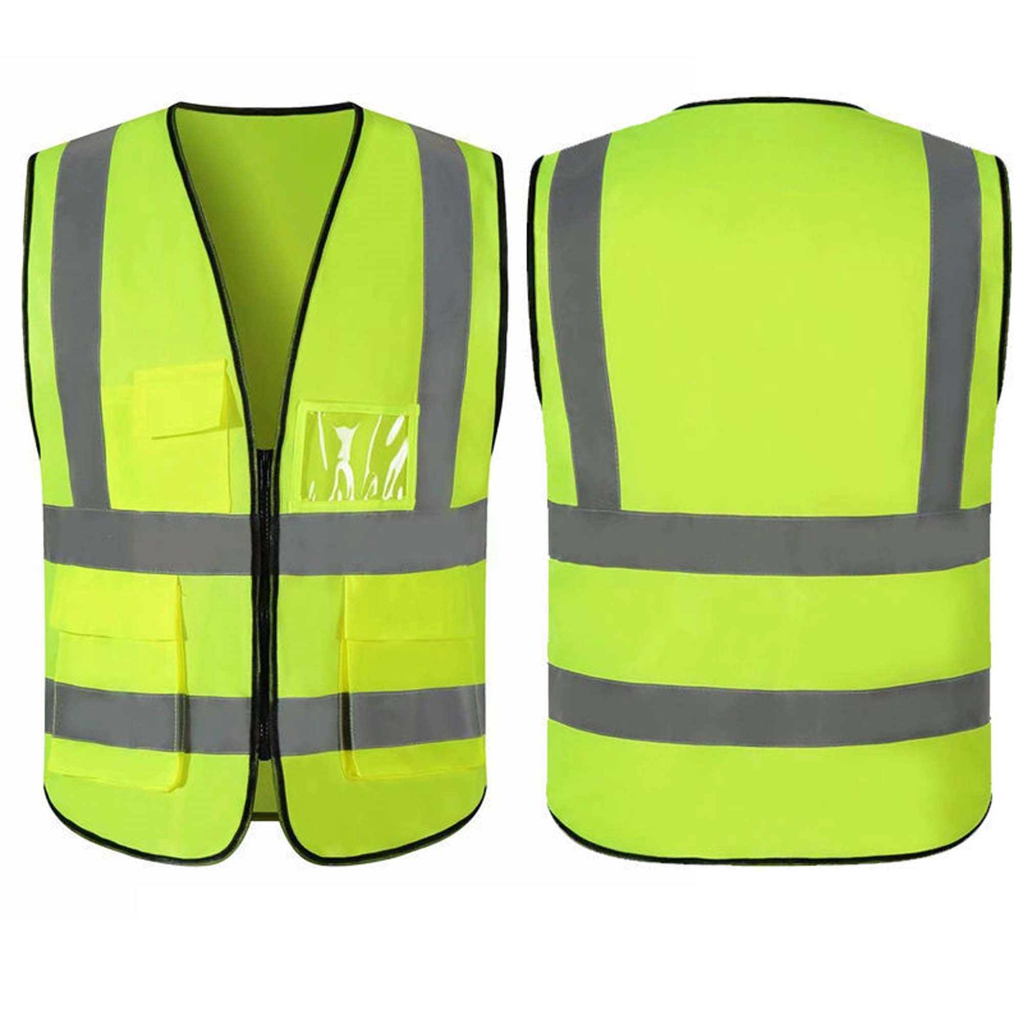 Reflective Safety Vest with Pockets and Zipper Front 3
