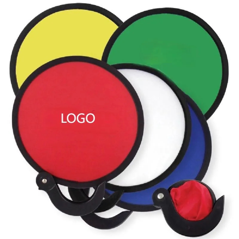 Round Foldable Nylon Advertising Fan With Hand Held 5