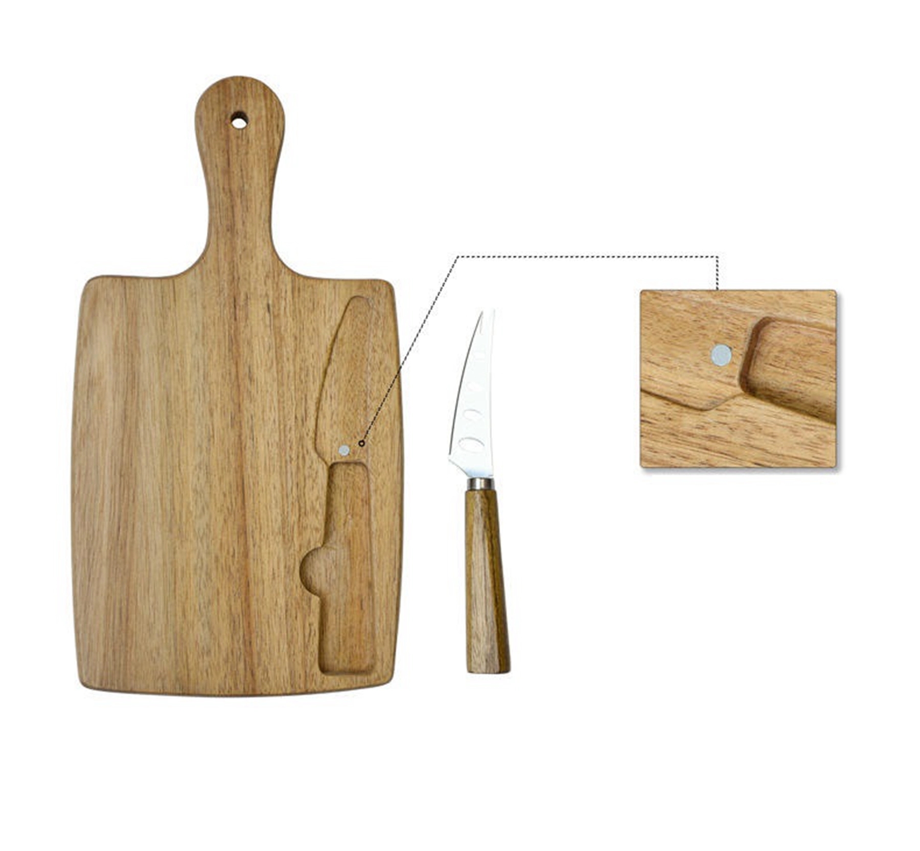 Wooden Cheese Cutting Board Knife Set 3