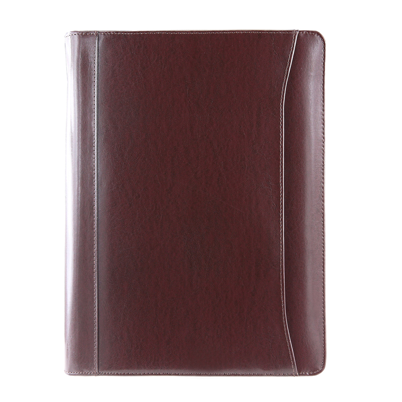 Burgundy Atlantis Zippered Leather Portfolio
