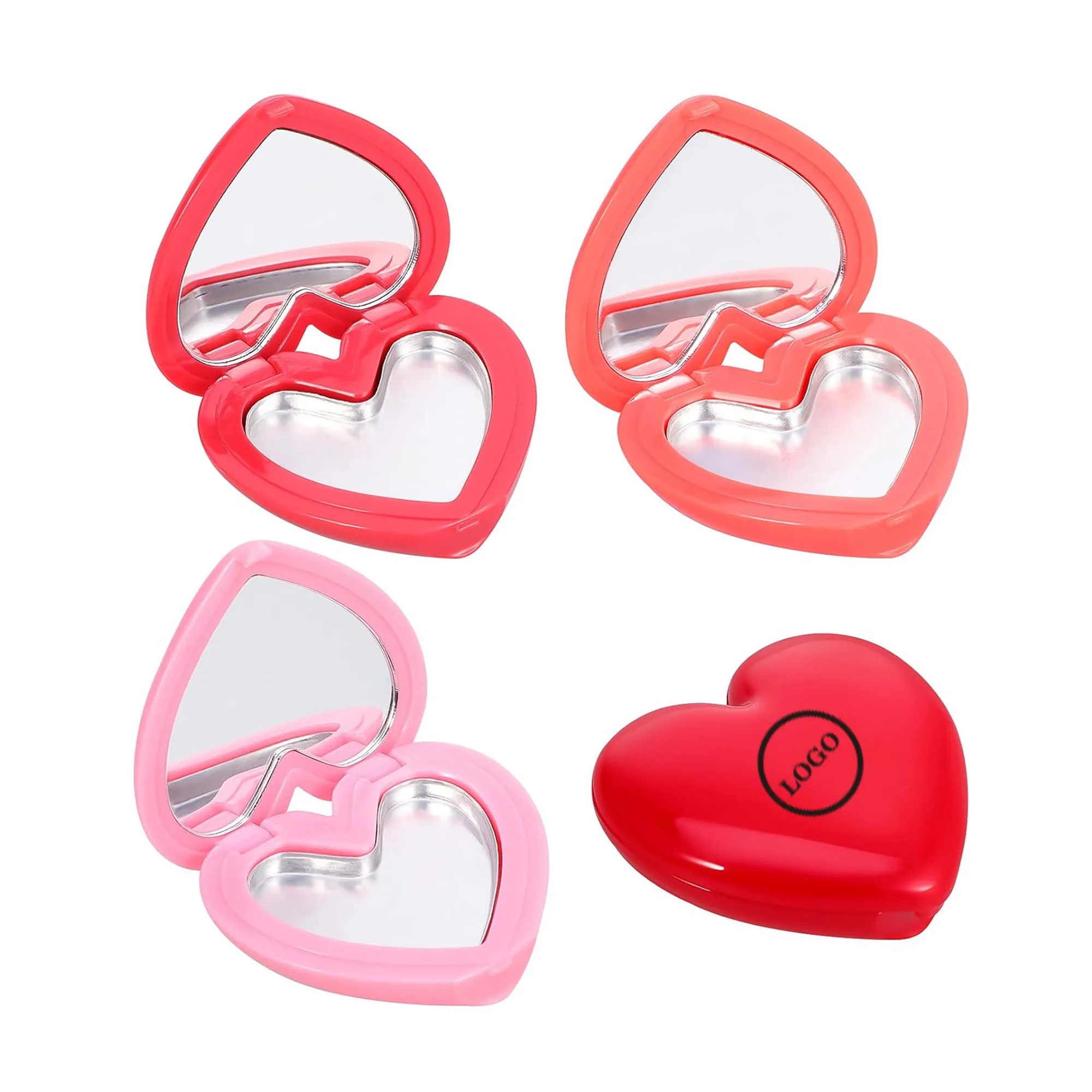 Empty Heart Shape Eyeshadow Makeup Palette with Mirror 2