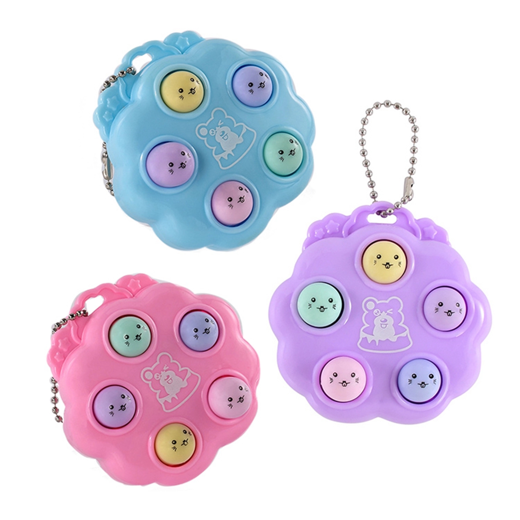Colorful Push Pop Bubble Keychain Toy Pendant 24
