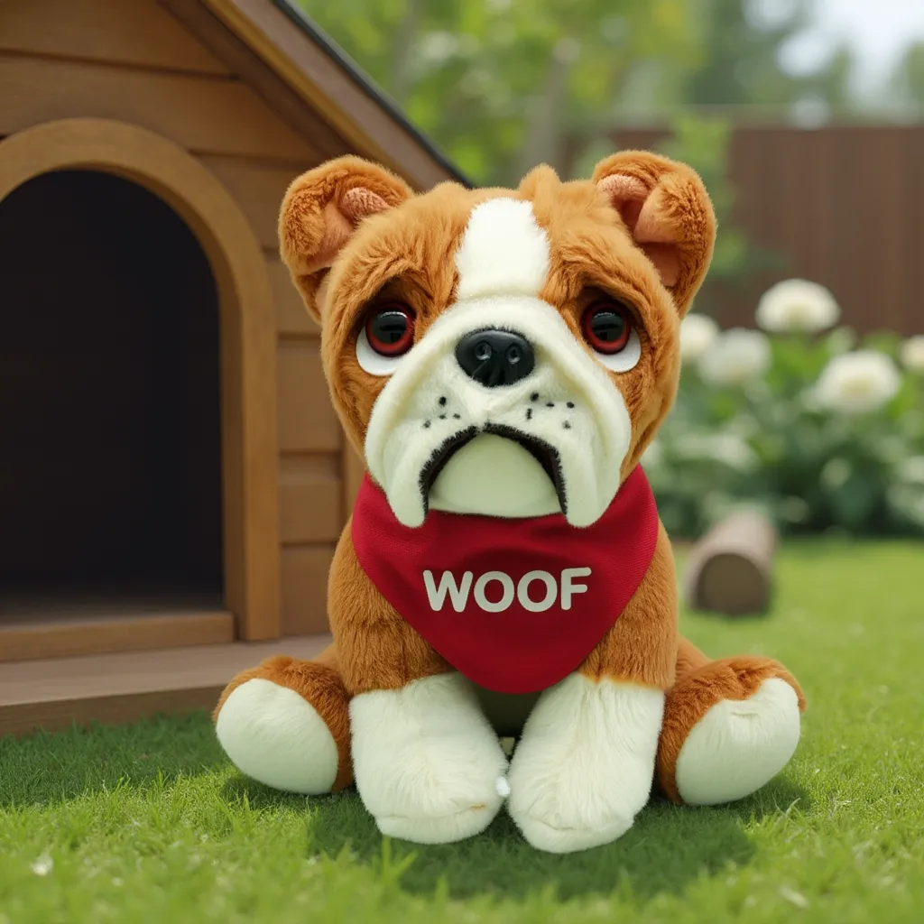 8" Medium Sitting Dog - Large Eyes Bulldog 7
