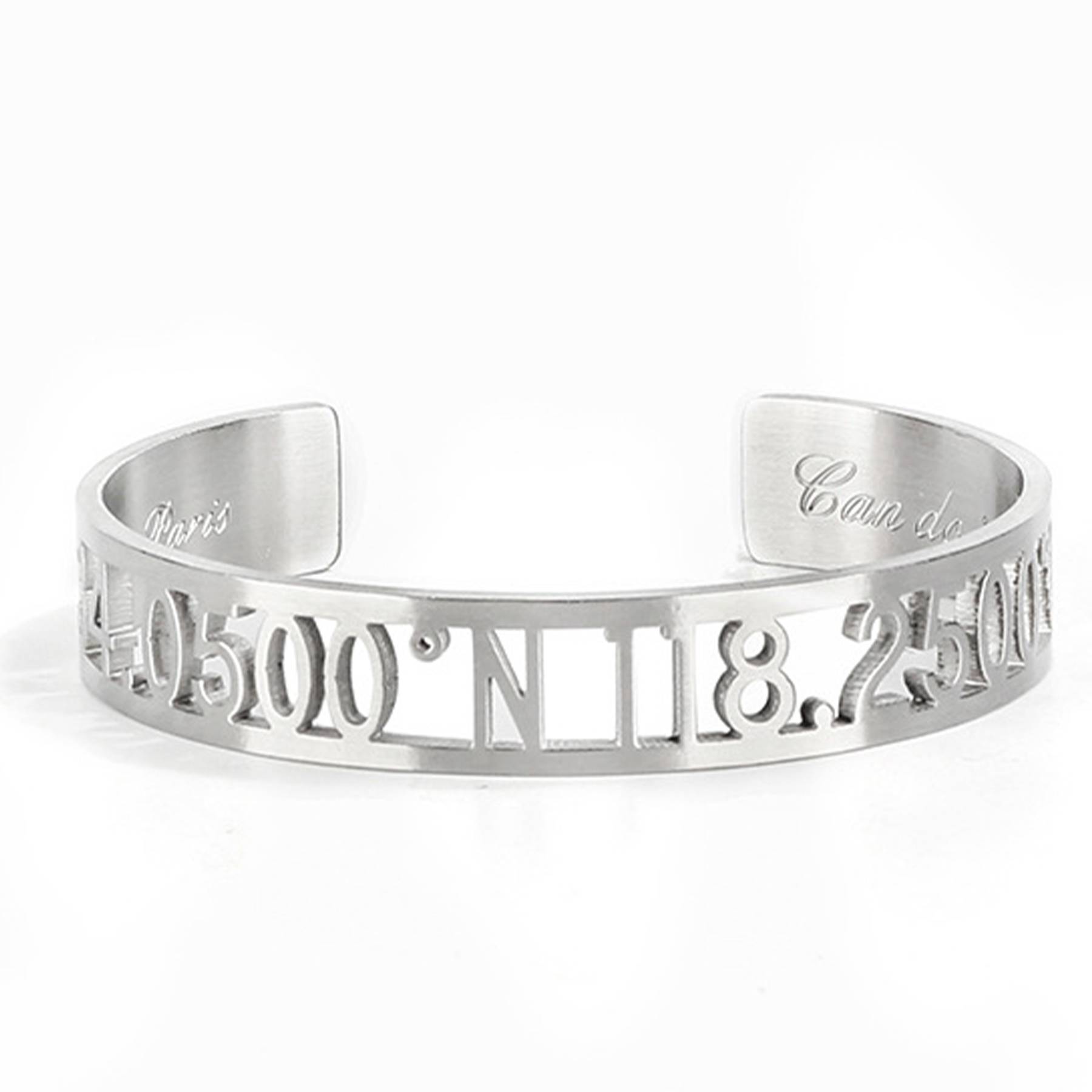 Stainless Steel Cut-out personality opening bracelet 5