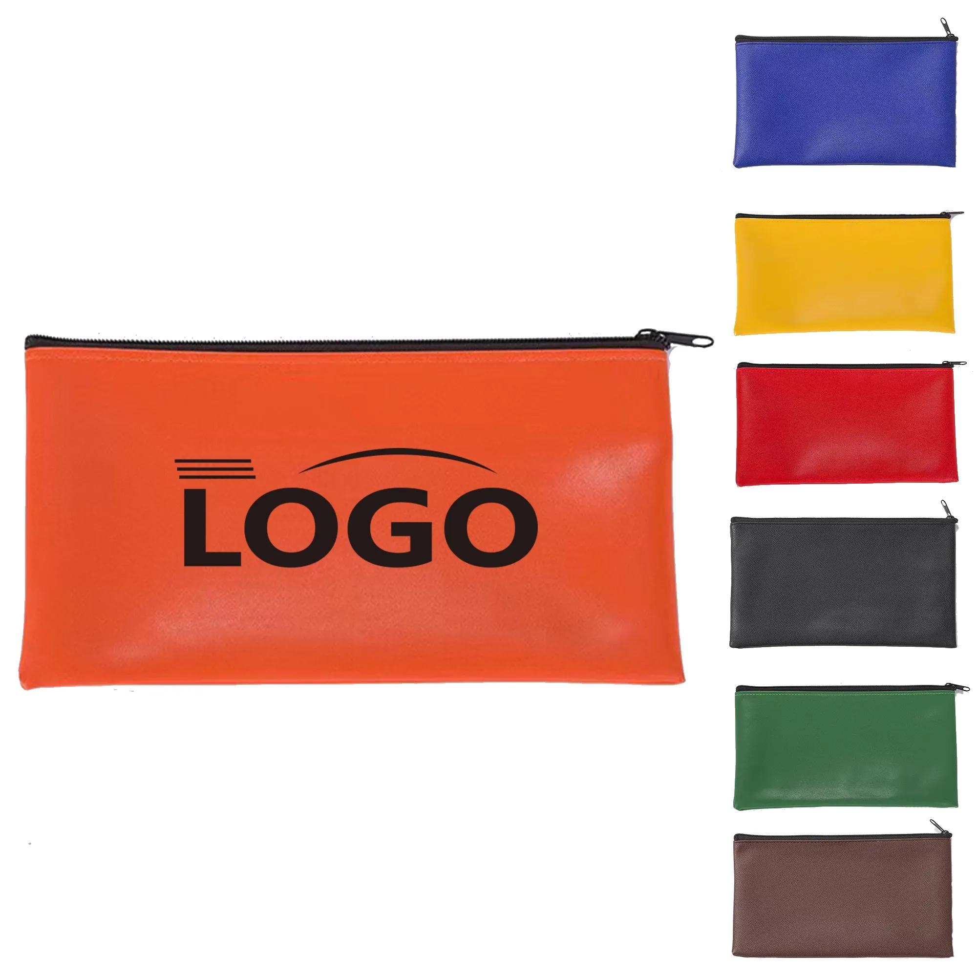 Waterproof PU Leather Zipper Deposit Bag 4