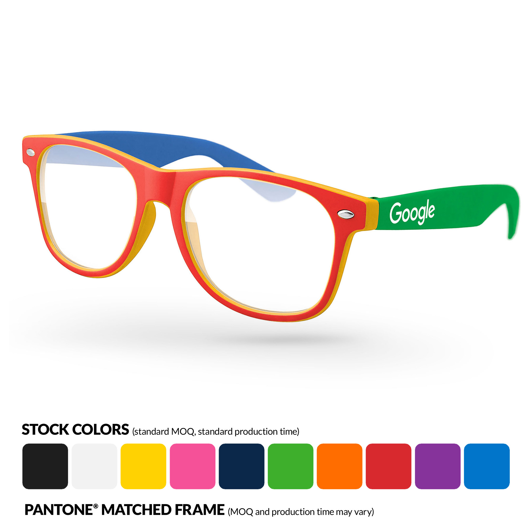 4-Tone Retro Sunglasses w/ 1-Color Temple Imprint 4