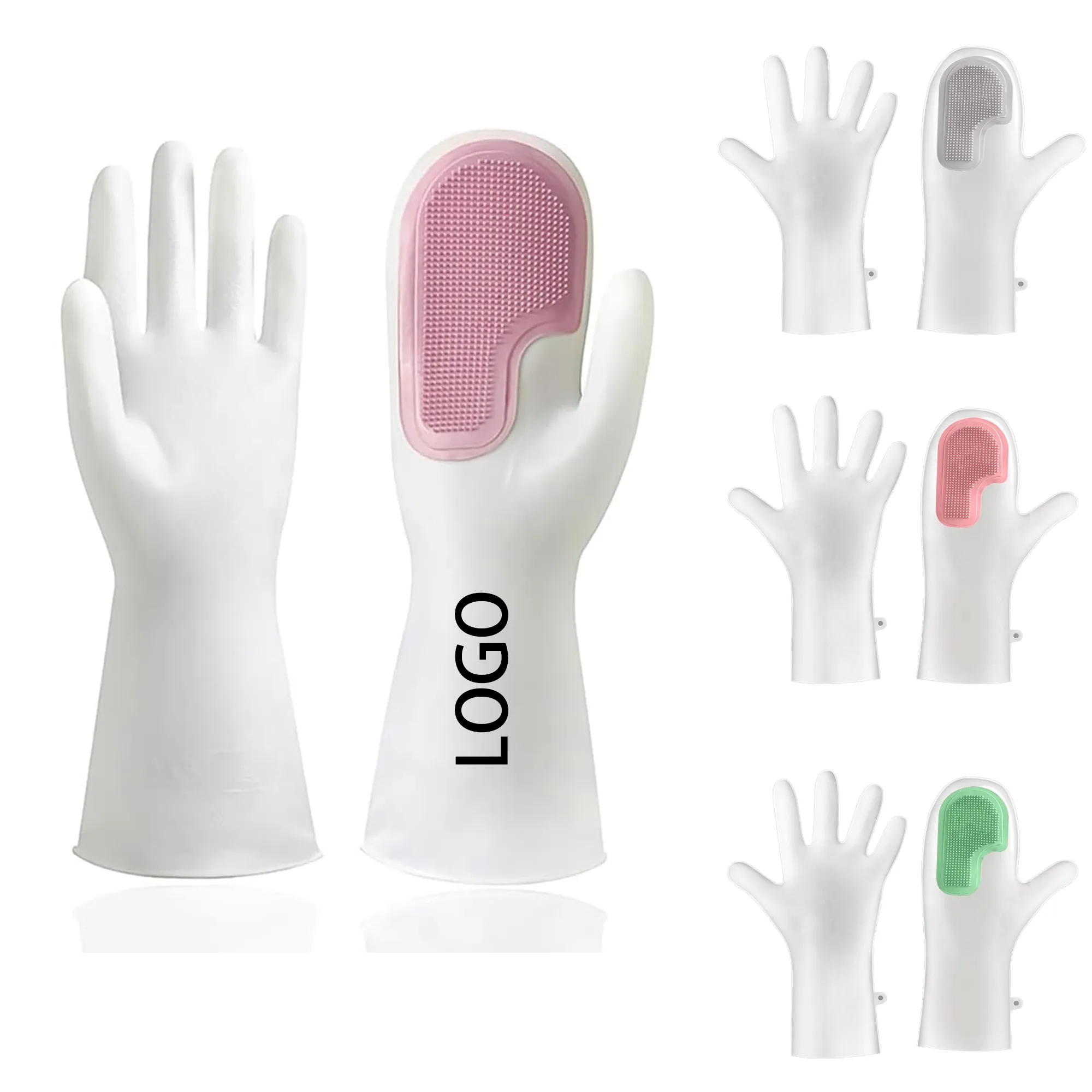 Dishwashing Gloves with Built in Scrubber 2
