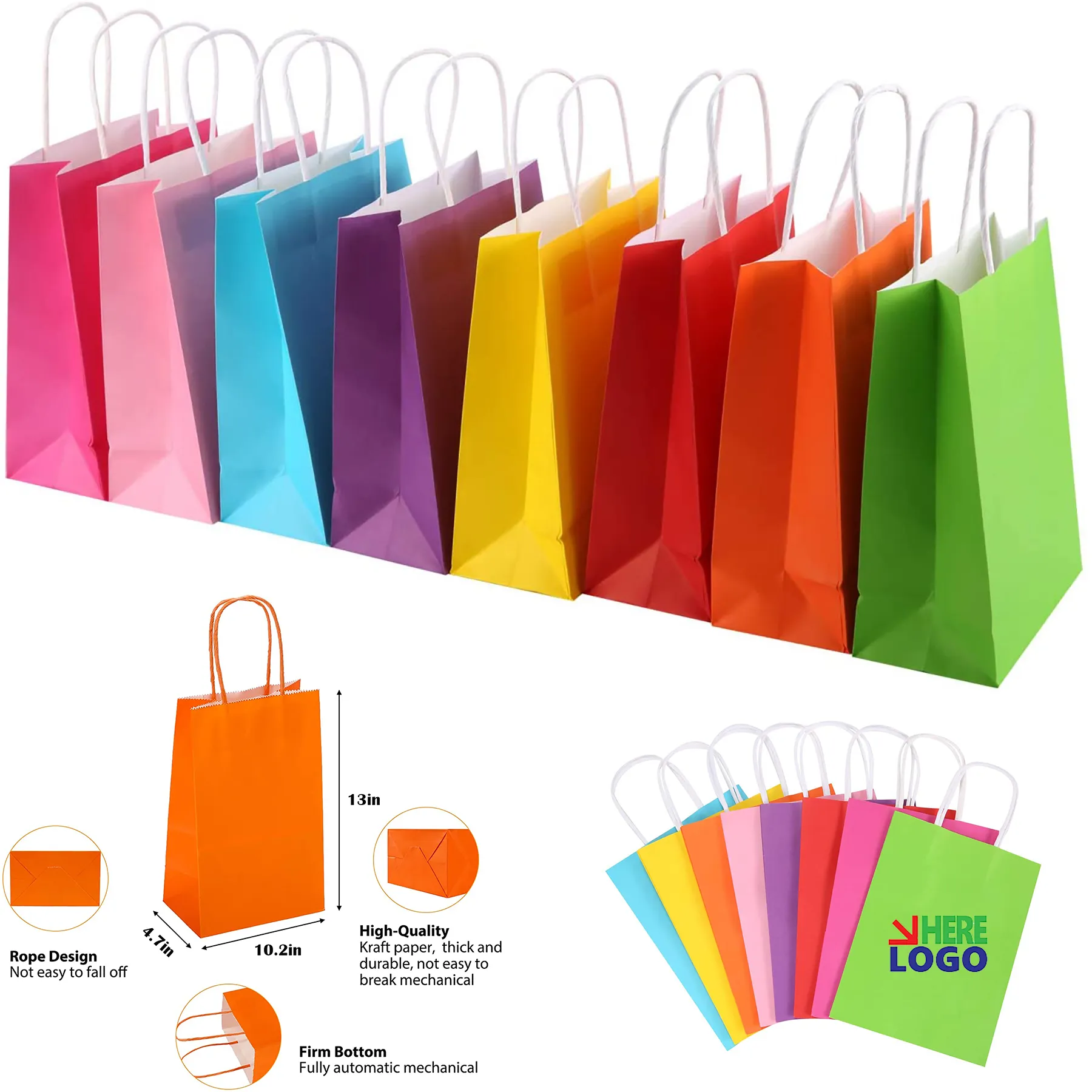 Kraft Paper Colourful Shopping Bag 4