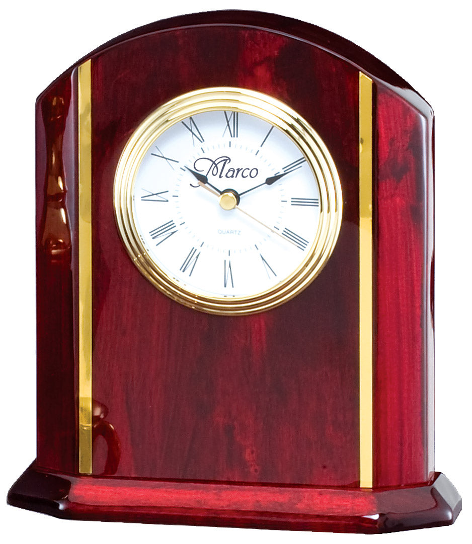 6 1/4" X 8" Desk Clock With White Face And Gold Accents 2