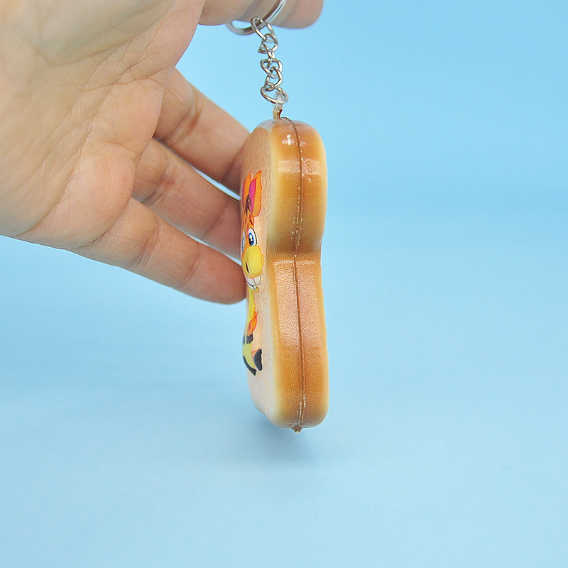 PU Toast Bread Custom Stress Reliever Key Chain 1