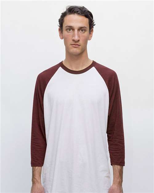 Unisex USA-Made Three-Quarter Sleeve Raglan Baseball T-Shirt - FF53 16