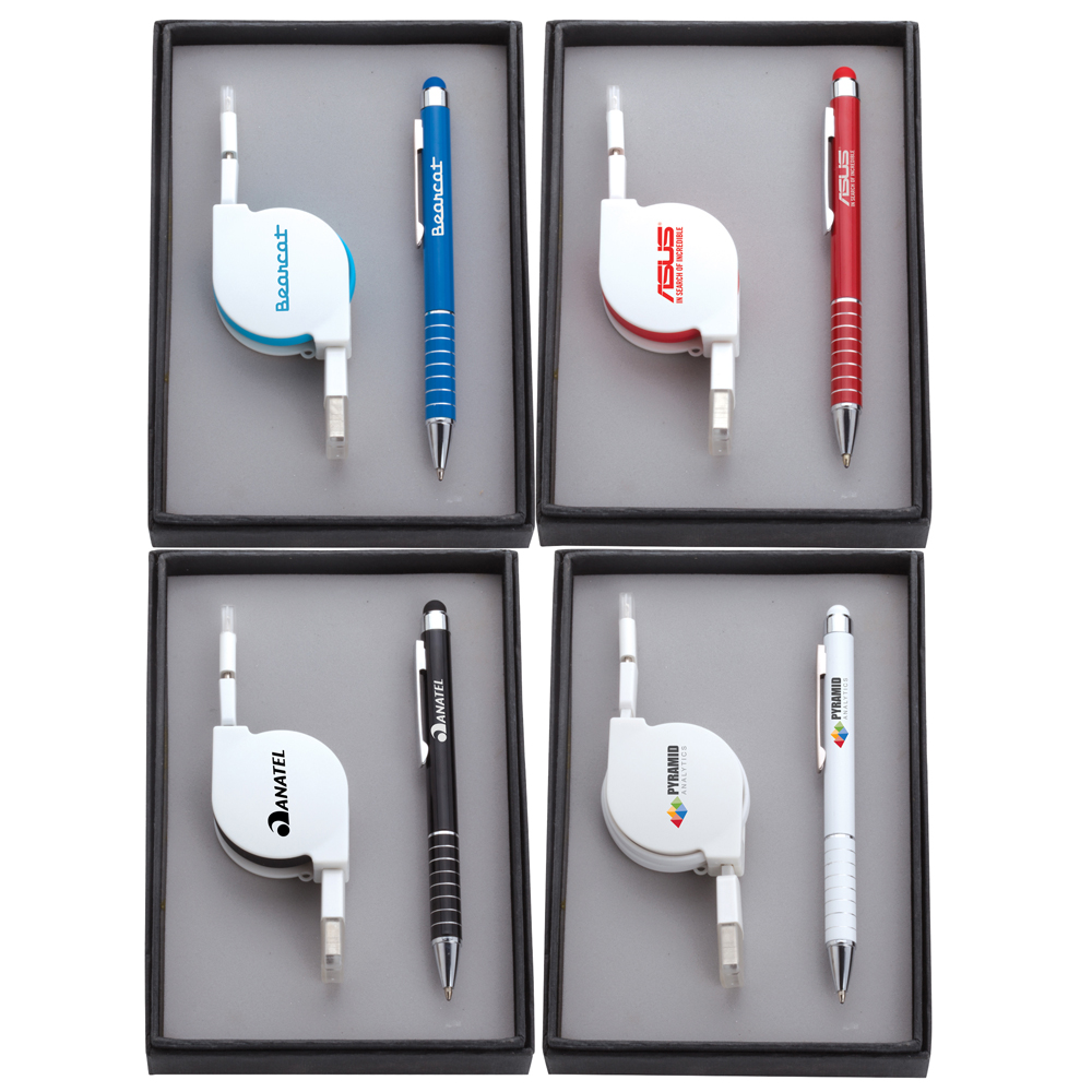 Jubilee Stylus Ballpoint Pen & 2-In-1 Adaptable Charger Gift Set 2