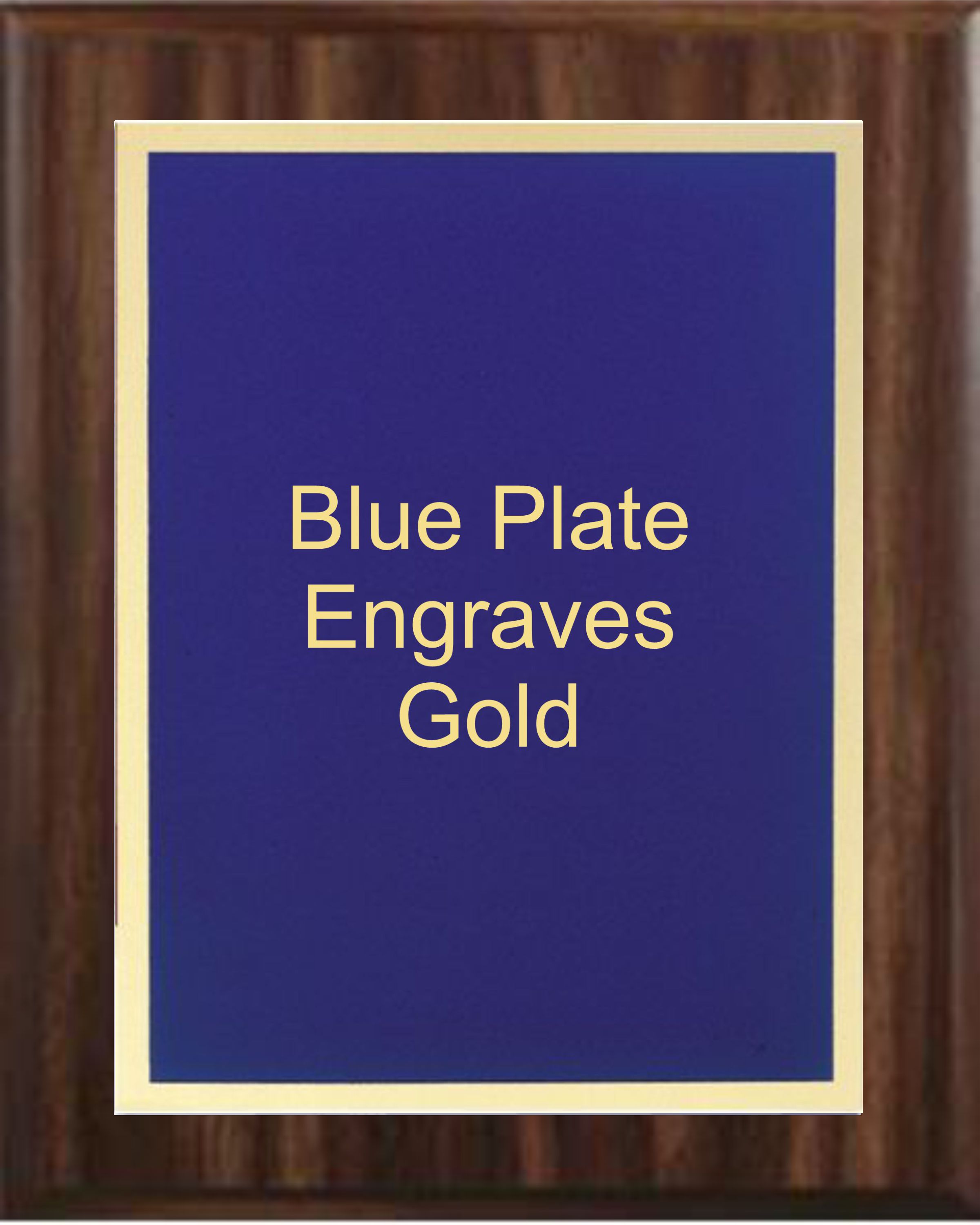 5" x 7" Classic Walnut Finish Plaque with a Blue Simplicity Plate 1