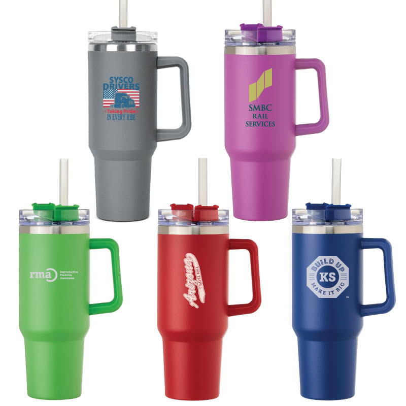 Bright Beluga 40 oz. Vacuum Insulated Tumbler Mug w/ Handle 2