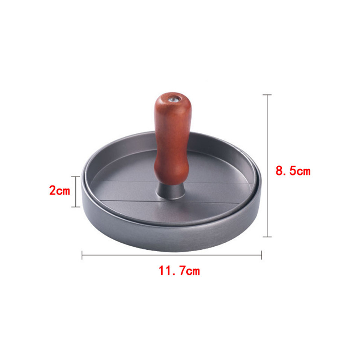 Aluminum Burger Press with Handle and 100 Patty Papers 2