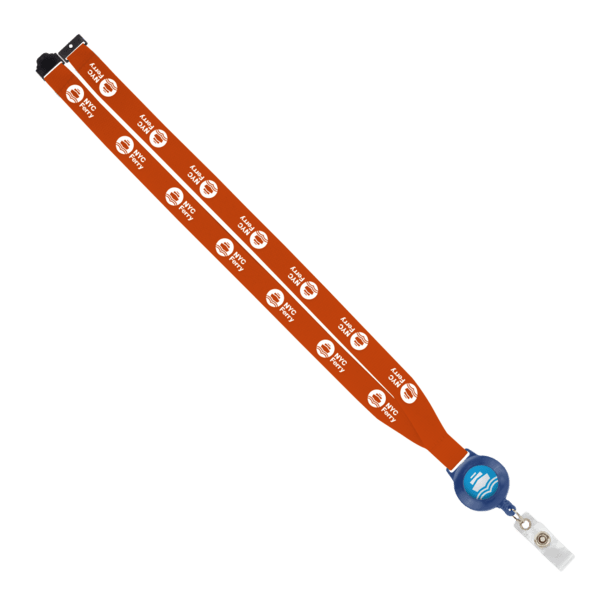 IMPORT 3/4" Polyester Lanyard with Retractable Badge Reel and IPH7 back of neck convenience release. 99