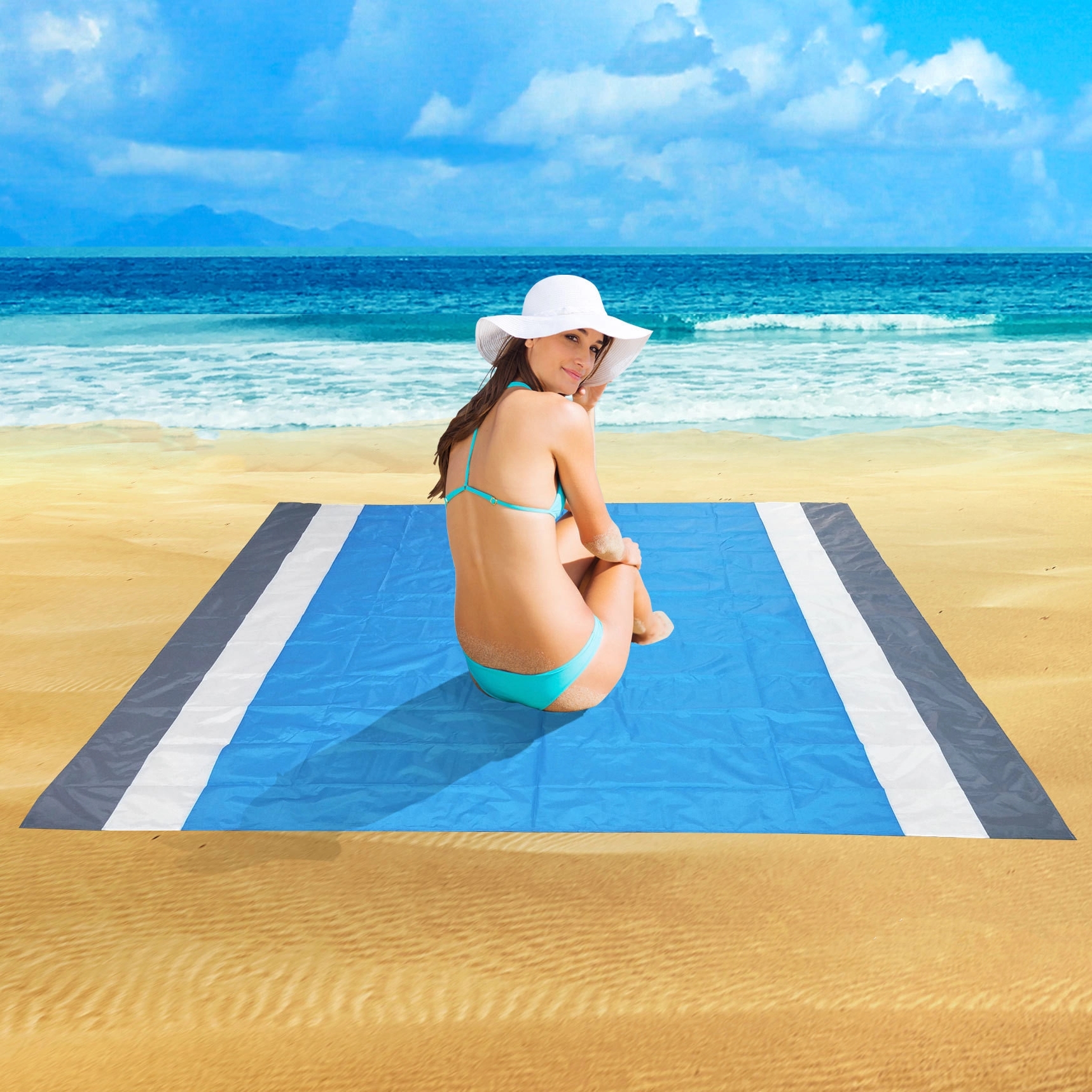 Quick Drying Nylon Compact Outdoor Beach Blanket 14