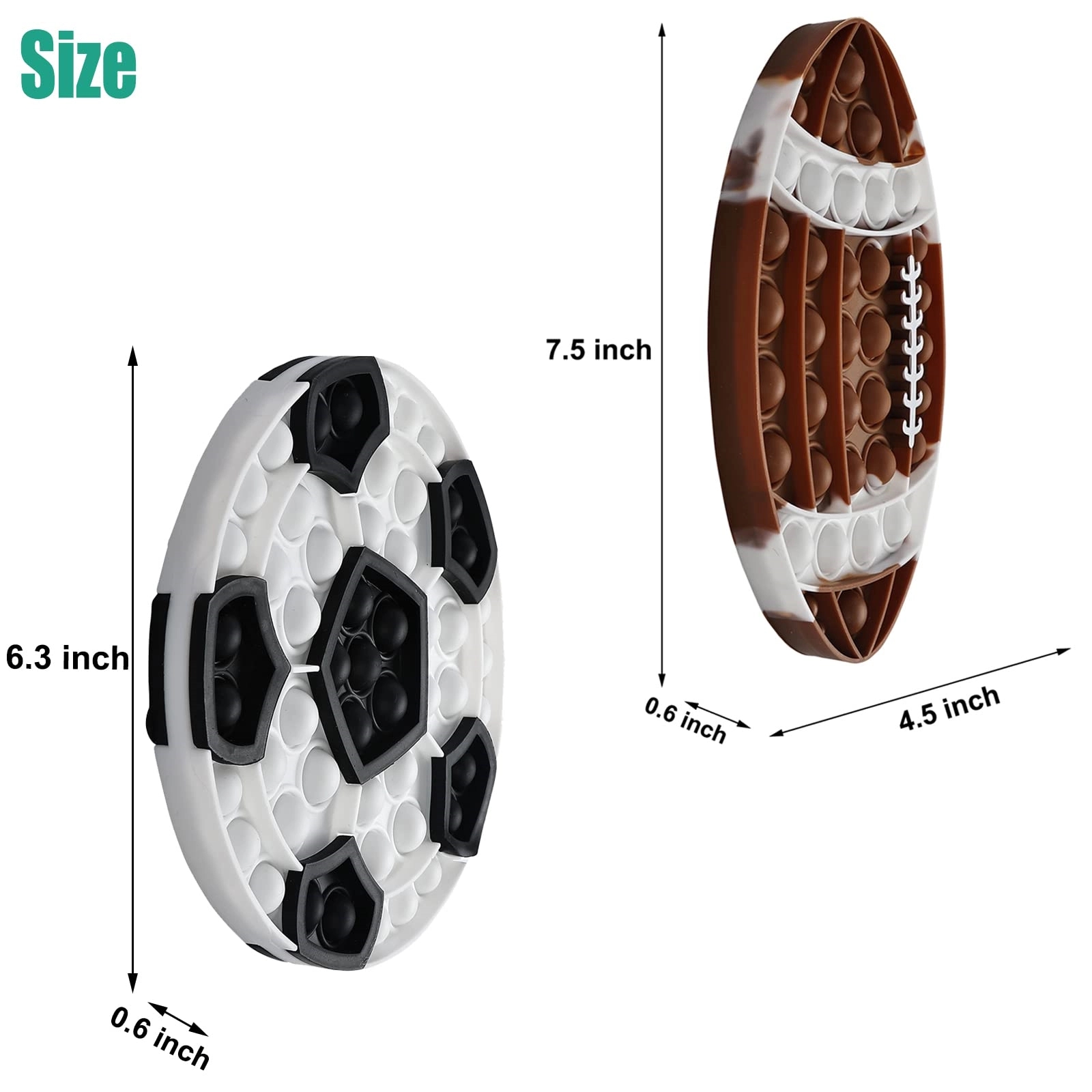 Silicone Pop Bubble Football Rugby Soccer Sensory Fidget Toy 7
