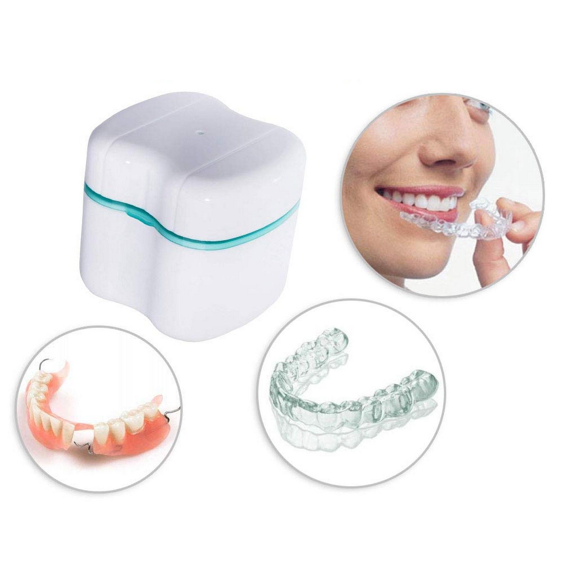 Denture Bath Case With Basket Retainer Soaking Box 10