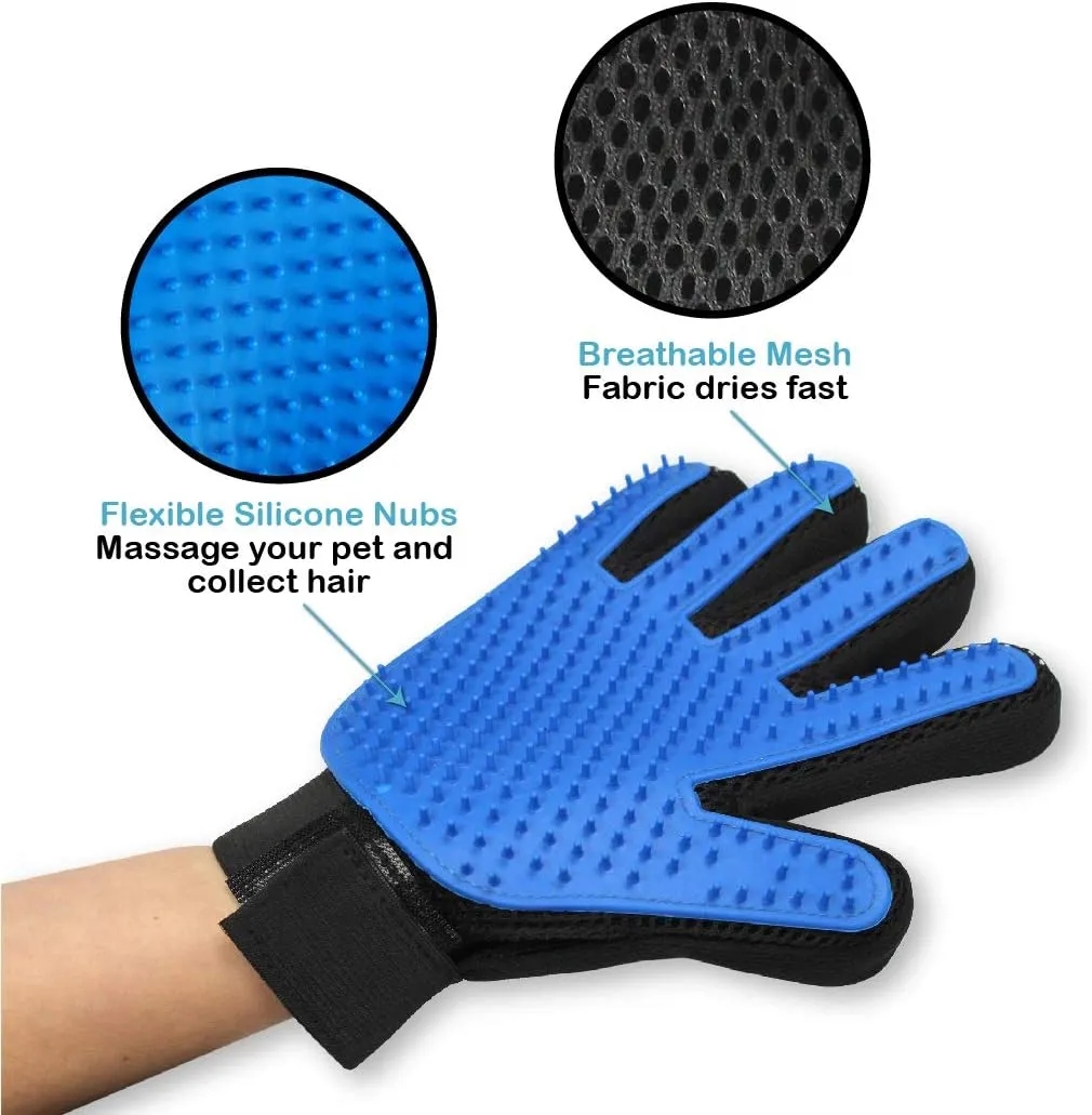 Soft Rubber Bristle Brush Pet Fur Combing Gloves 5