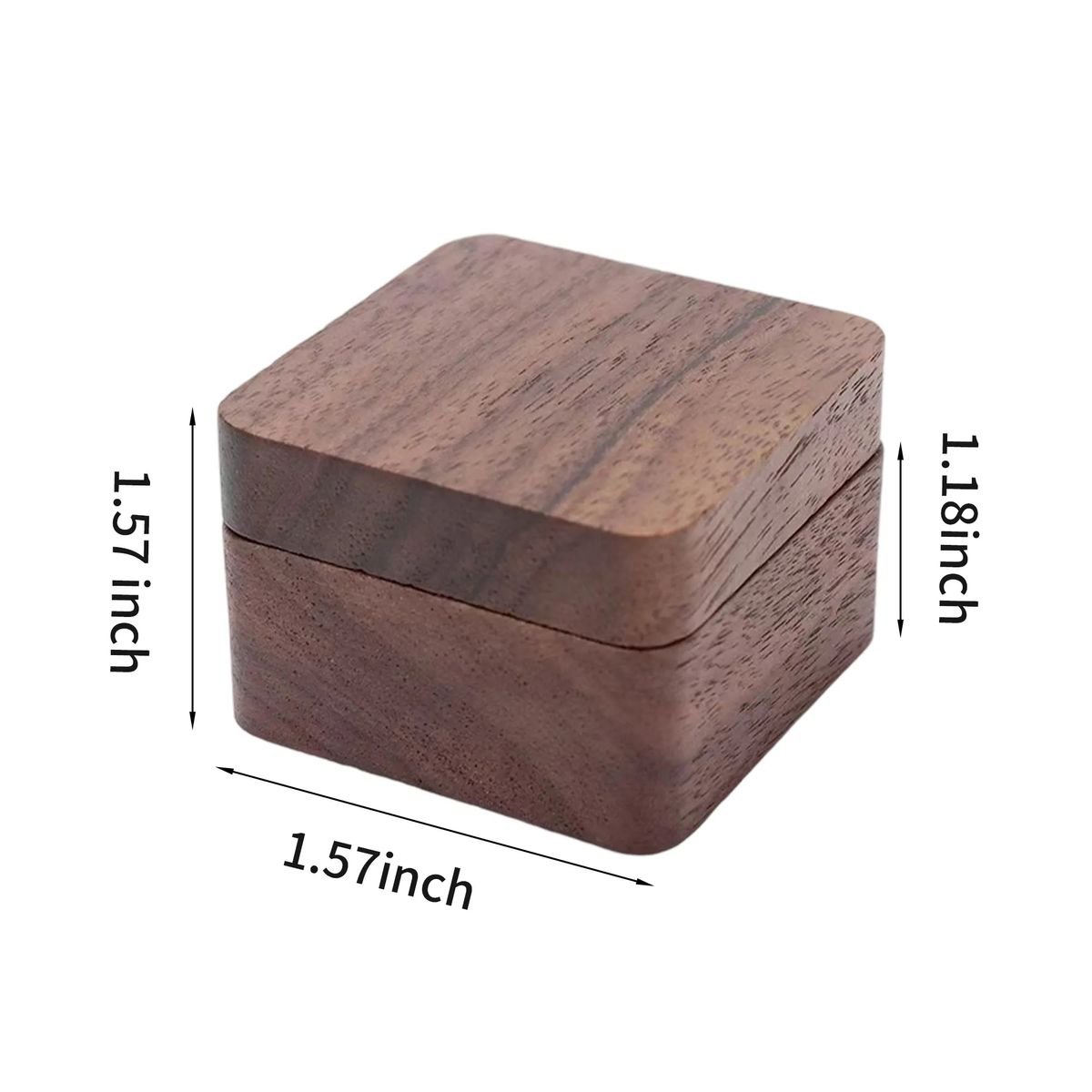 Wood Guitar Pick Box with Natural Grain and Storage 3