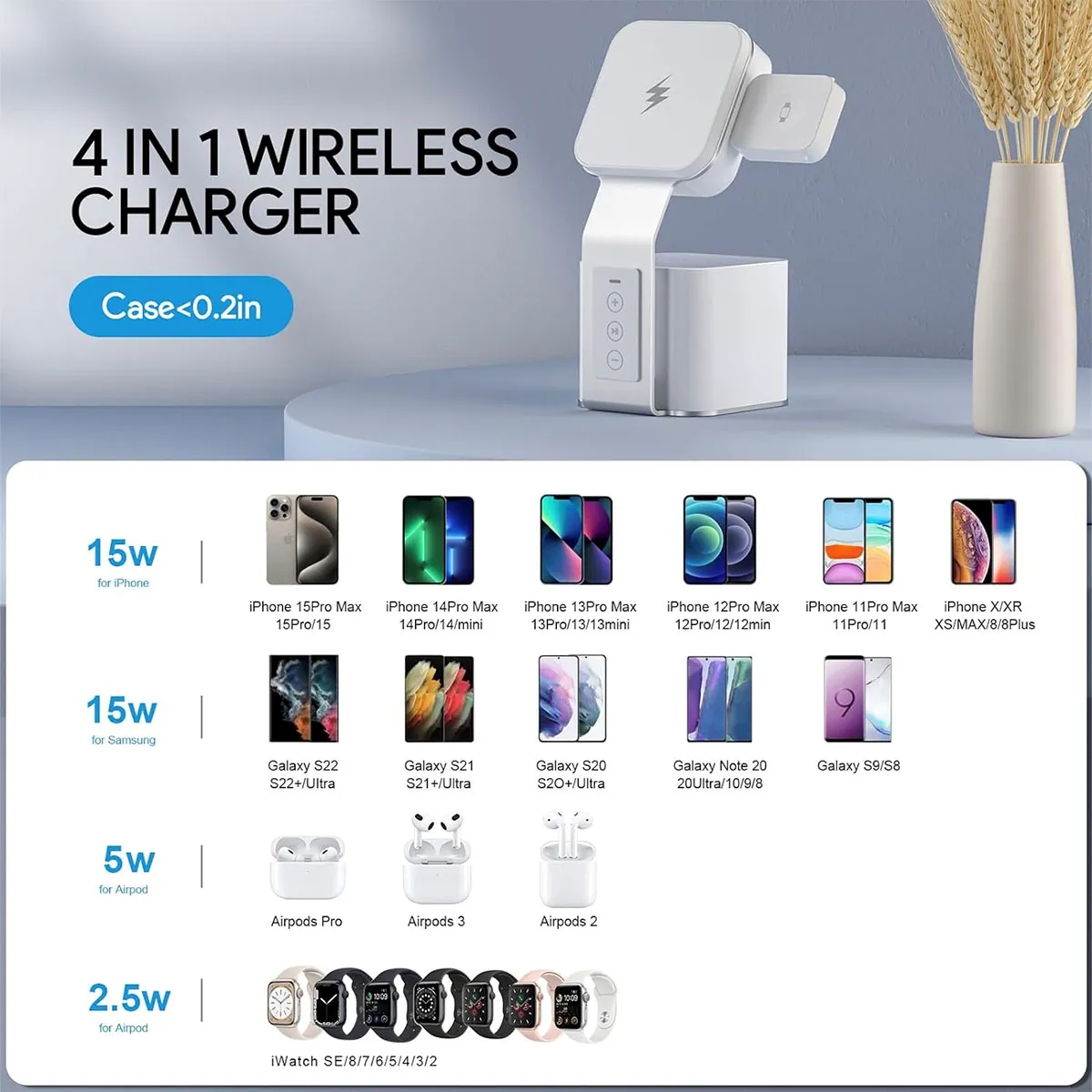 4 in 1Wireless Blue-Tooth Speaker Magnetic Charging Stand 3