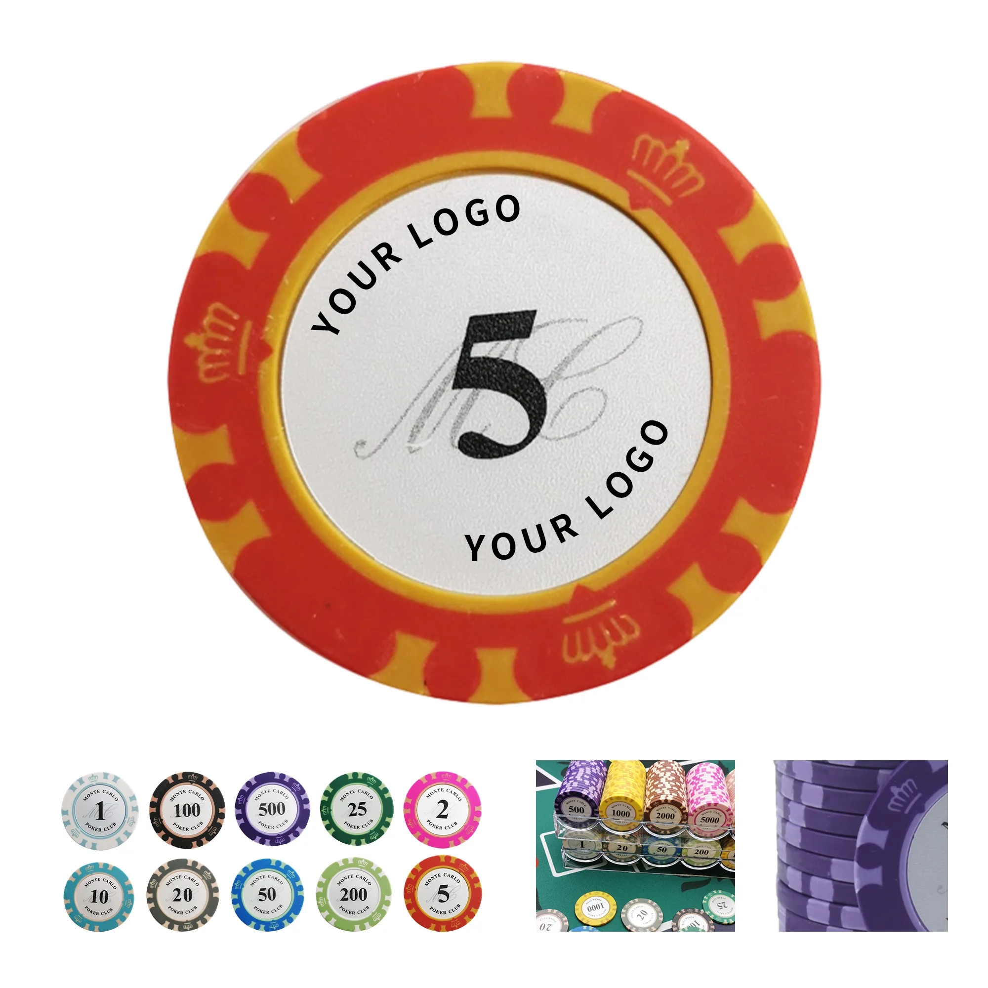 Clay Composite Crown Poker Chip Durable 4