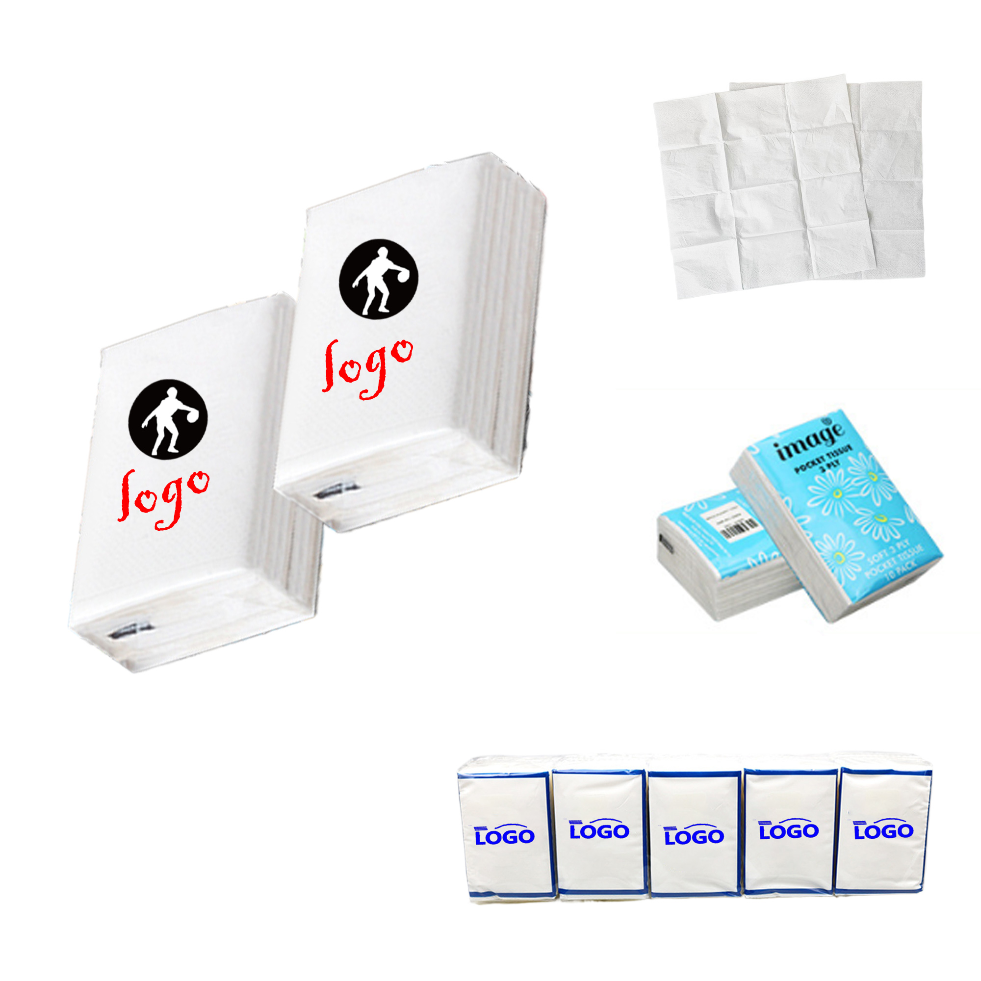 MOQ200 Custom Mini Tissue Napkins for Advertising 2