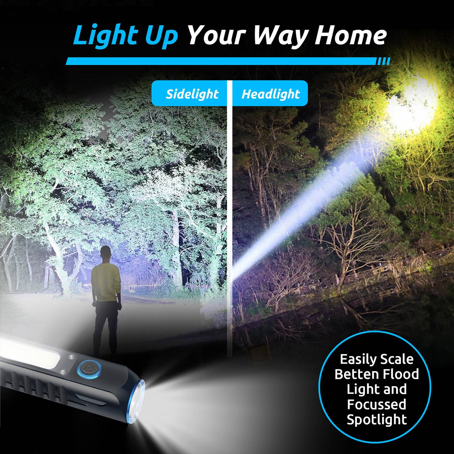 2200mAh Magnetic LED Flashlight – Aluminum for Outdoors 4