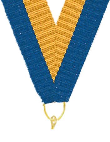 0.875" x 30" Blue Gold Snap Clip Stock Ribbon 1