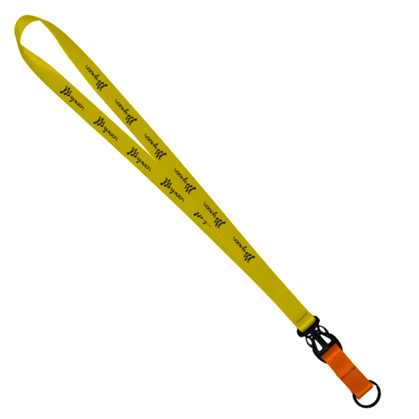 3/4" Multi color (Top and bottom) Nylon Lanyard with Plastic Slide Buckle R 110
