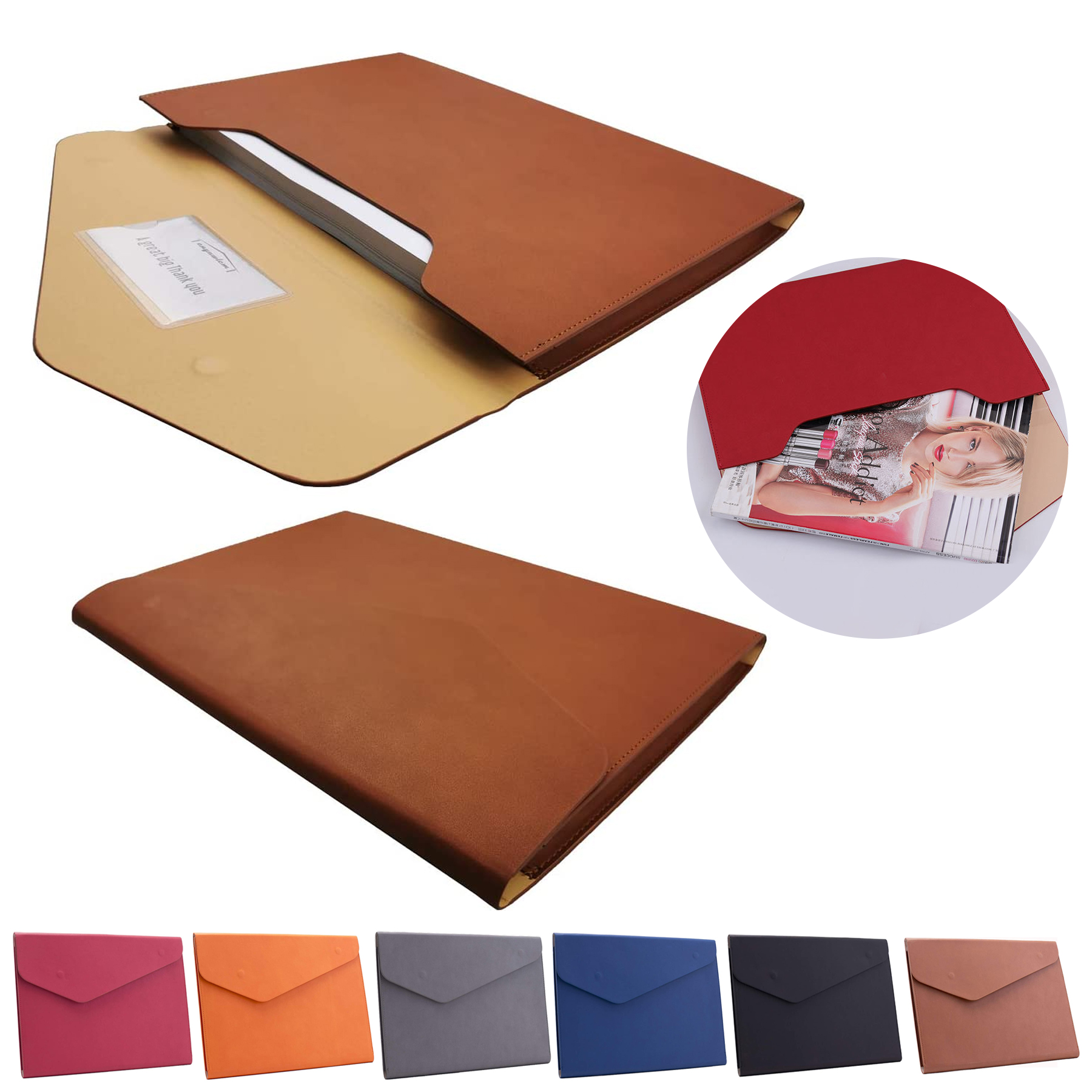 PU Leather A4 File Folder with Invisible Magnetic Closure 1