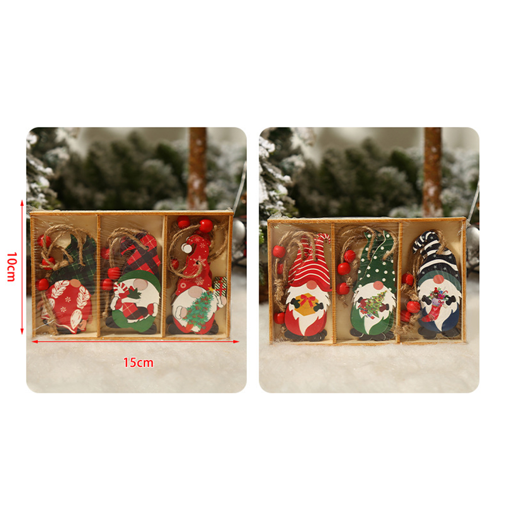 Christmas Santa Claus Household Wooden Pendant Set 7
