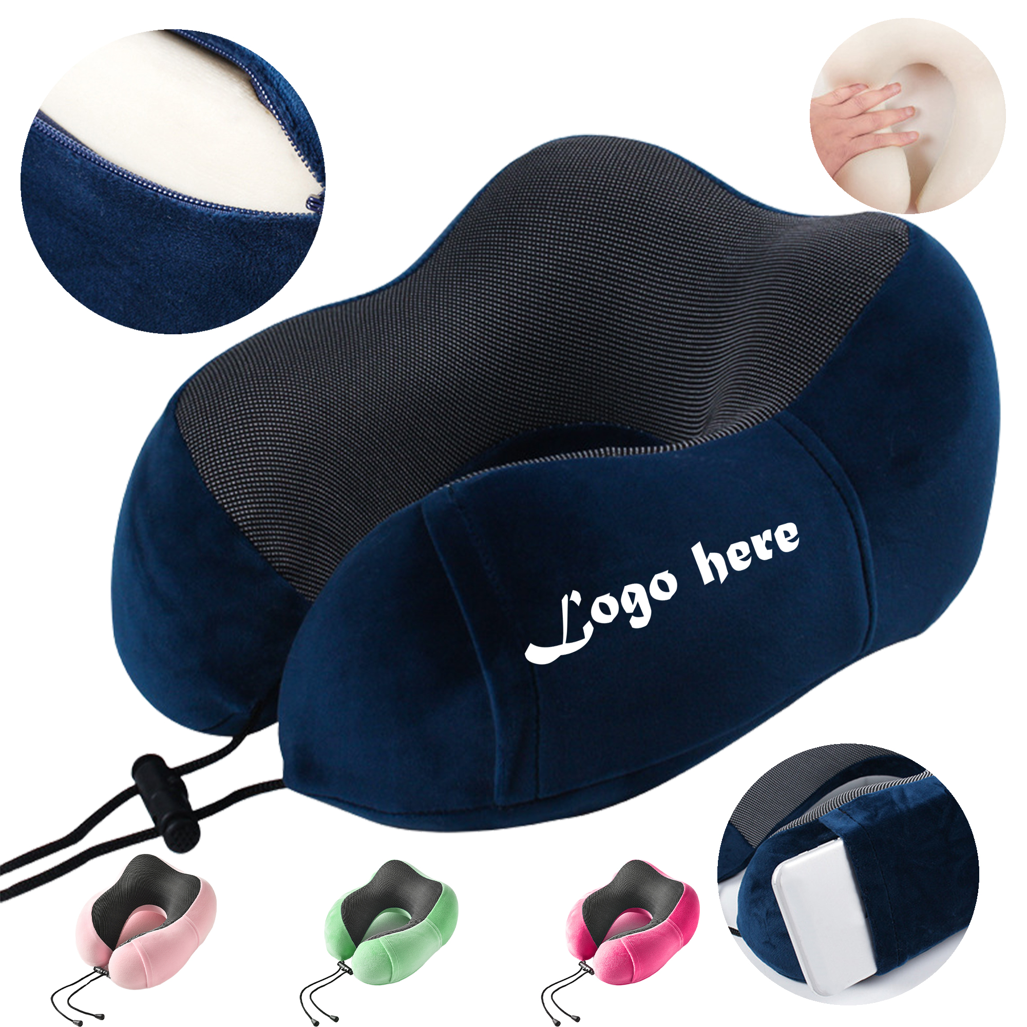 Portable Memory Foam Neck Pillow for Travel 2