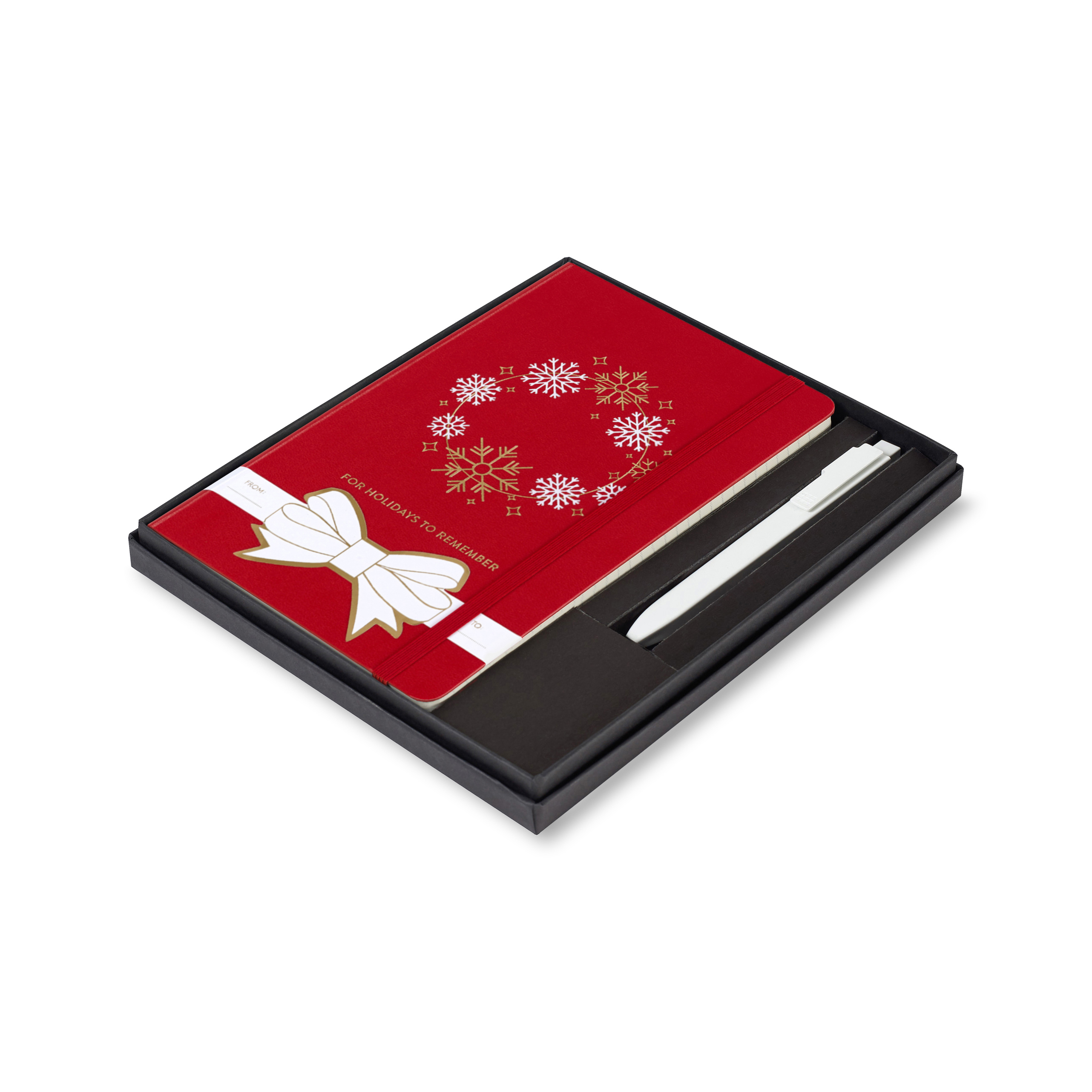 Moleskine® Hard Cover Holiday Notebook and GO Pen Gift Set 12
