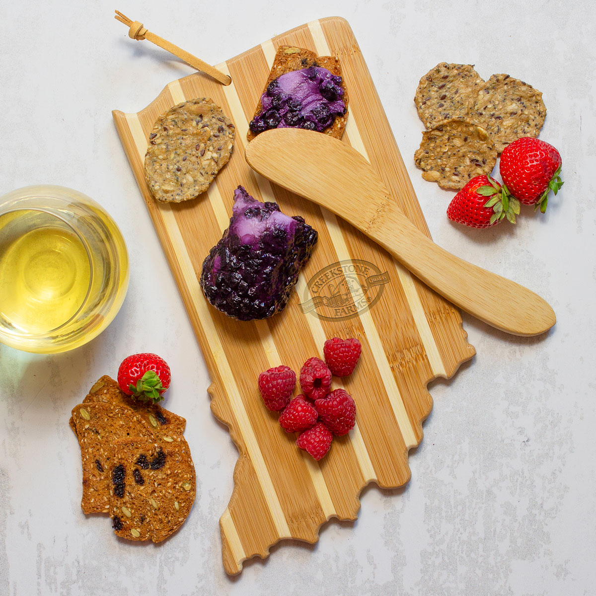 Indiana Charcuterie Board with Spreader Knife Gift Set 6