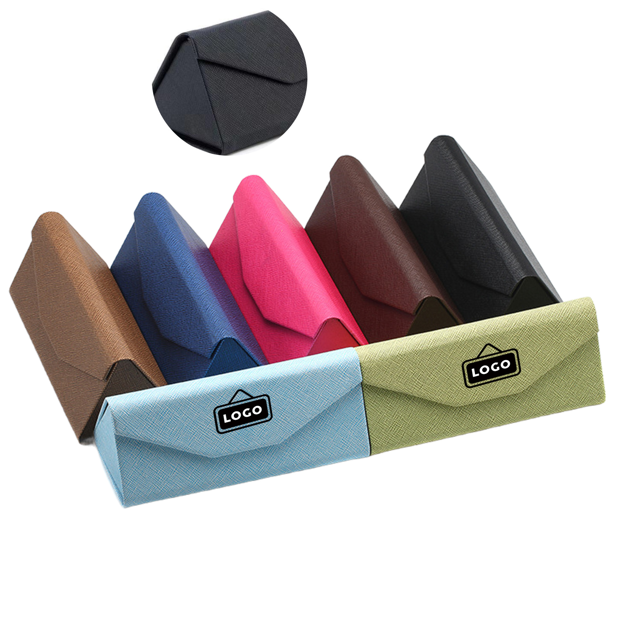 MOQ 50 PU Leather Sunglasses Case Compact Protective 1